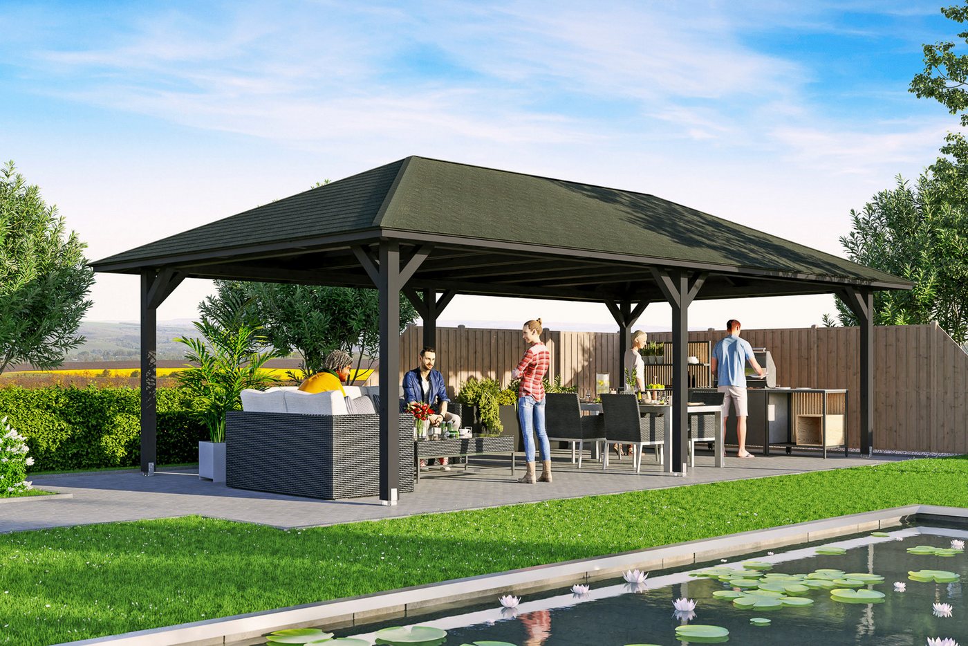 Skanholz Pavillon Orleans 3, 4-Eck, BxT: 504x916 cm Skanholz Pavillon Orleans 3, 4-Eck, BxT: 504x916 cm von Skanholz