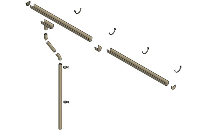 Skanholz Regenrinne, 2-St., 800 cm, für Satteldach von Skanholz