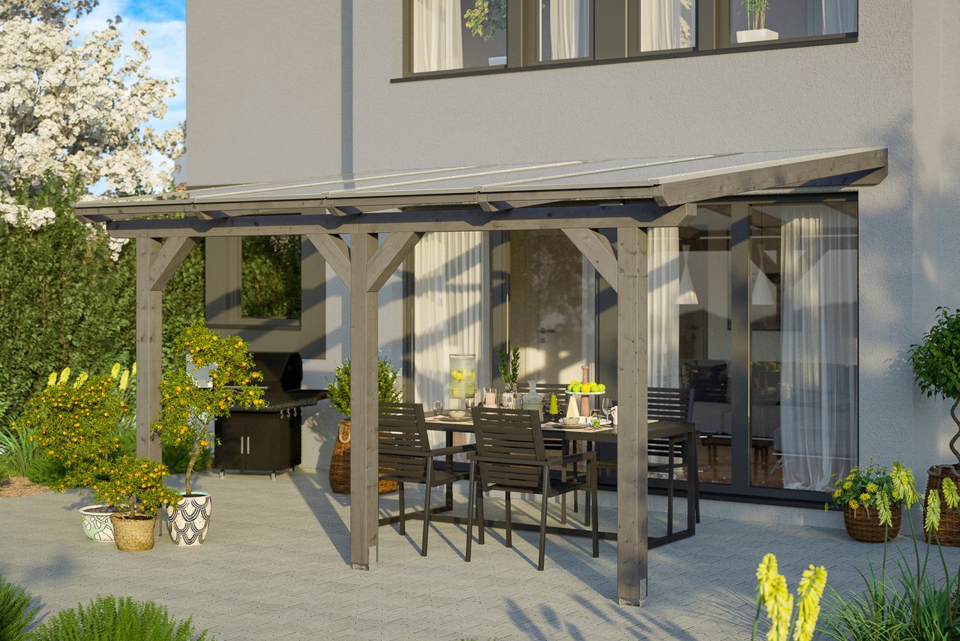 Skanholz Terrassendach Bormio, BxT: 434x300 cm, Bedachung Doppelstegplatten Skanholz Terrassendach Bormio, BxT: 434x300 cm, Bedachung Doppelstegplatten von Skanholz