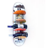 Recycled Skateboard Weinregal - Single | 1 Wandmontiert Aus Recycelten Skateboards Von Deckstool. Nehmen Vier 750Ml-Flaschen Auf von SkateOrDesign