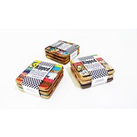 Zerrissenes Untersetzer-Set Bestehend Aus | 3 Drei Oder | 4 Vier | 5 Fünf, Hergestellt Recycelten Skateboards Von Deckstool von SkateOrDesign