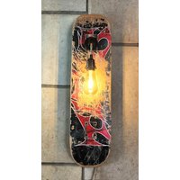 Wandlampe Aus Altem Skateboard Deko Deck von Skateback