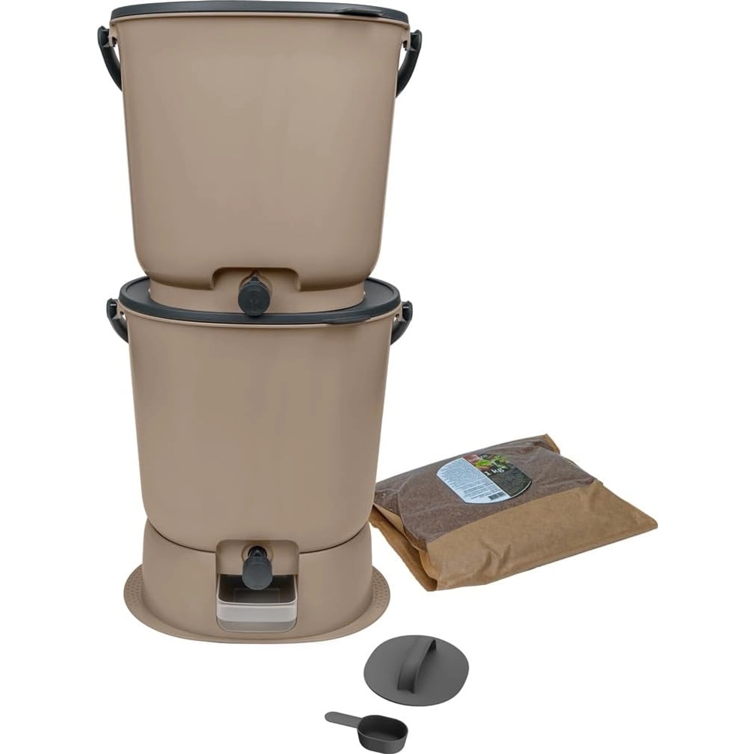 Skaza Biomülleimer Bokashi Essential 2er Set Capuccino von Skaza