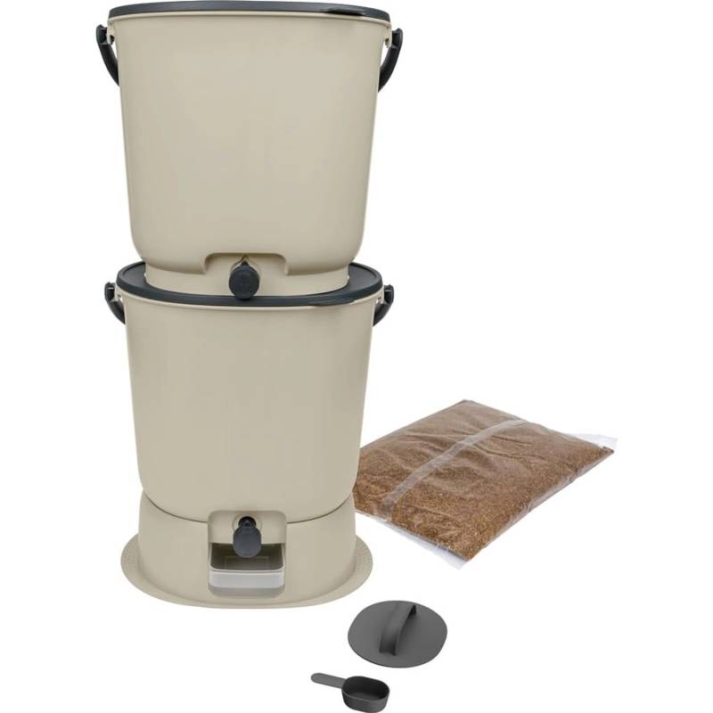 Skaza Biomülleimer Bokashi Essential 2er Set Cremeweiß von Skaza