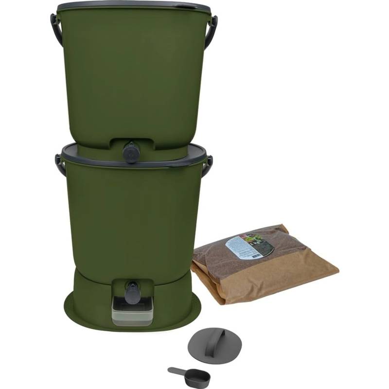 Skaza Biomülleimer Bokashi Essential 2er Set Olivegrün von Skaza