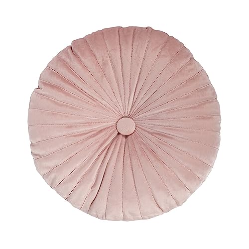 1 Kissenbezüge 38cm, Zierkissenhüllen Rosa Rund Einfarbig Mit Kissenkern Polyester Kopfkissenbezug Deko Wohnzimmer Schlafzimmer von Skcess