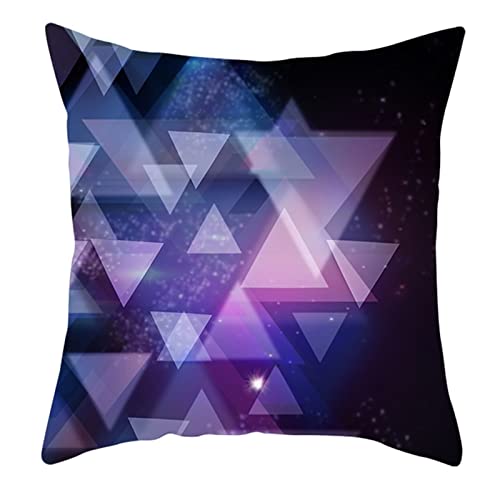 1 Kissenbezüge 40x40cm, Kissenhülle Violett Dreiecksmuster Polyester Kopfkissenbezug Deko Wohnzimmer Schlafzimmer von Skcess