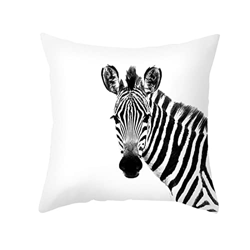 1 Kissenbezug 40x40cm, Kissenhülle Schwarz-Weiss Zebra-Muster Polyester Kissenbezug Deko Wohnzimmer Schlafzimmer von Skcess