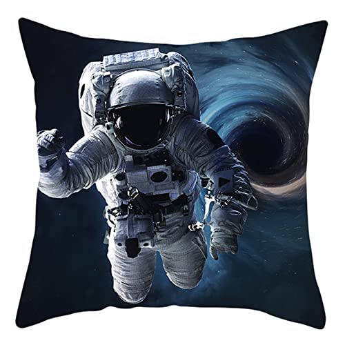 1 Kopfkissenbezug 40x40cm, Kissenbezug Blau Grau Astronaut des Schwarzen Lochs Polyester Kissenbezüge Deko Wohnzimmer Schlafzimmer von Skcess