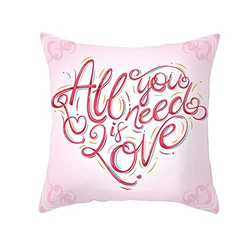 1 Kopfkissenbezug 40x40cm, Kopfkissenbezug Hellrosa Rot All You Need is Love Polyester Kissenbezug Sitzkissen Dekokissen Couchkissen Dekoration von Skcess