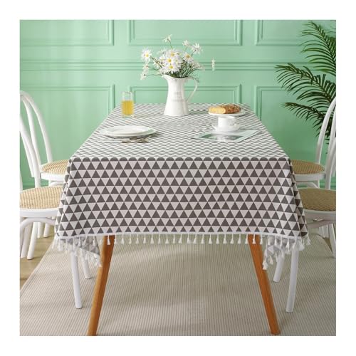 Abwaschbare Tischdecke Grau, Polyester Tischdecke Dreiecke Abwaschbare Tischdecke Quadrat 90x90CM von Skcess