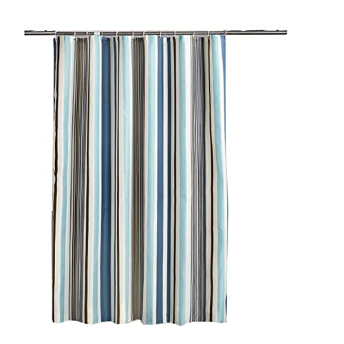 Badvorhang-Set Bunt, Polyester Duschvorhang Wasserdicht Streifen Anti Schimmel Duschvorhang 80x200CM von Skcess