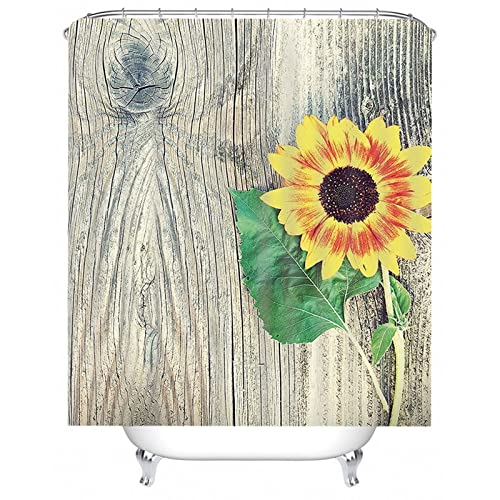 Skcess Polyester Duschvorhang 120x180, 3D Duschvorhang Gelb Duschvorhang Wasserdicht Sonnenblumentafel Badvorhang Anti-Schimmel Skcess Polyester Duschvorhang 120x180, 3D Duschvorhang Gelb Duschvorhang Wasserdicht Sonnenblumentafel Badvorhang Anti-Schimmel von Skcess