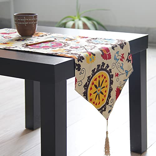 Skcess Table Runner, Tischläufer Geburtstag Ethnischer Aufdruck Bettwäsche Aus Baumwolle Tischläufer 30x160cm Hochzeit Tischdeko Weihnachtstischdeko von Skcess