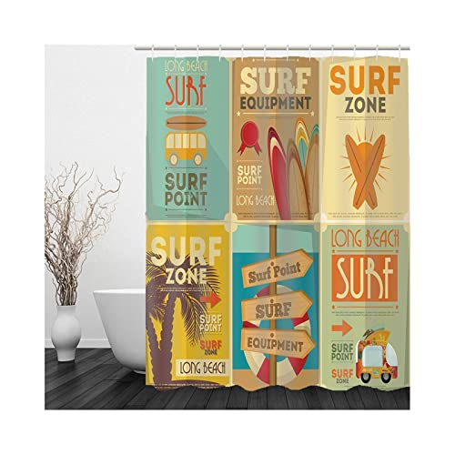 Skcess Textil Duschvorhang Bunt, Polyester Duschvorhang Wasserdicht Surf-Punkt-Zeichen Anti Schimmel Duschvorhang 90x180CM von Skcess