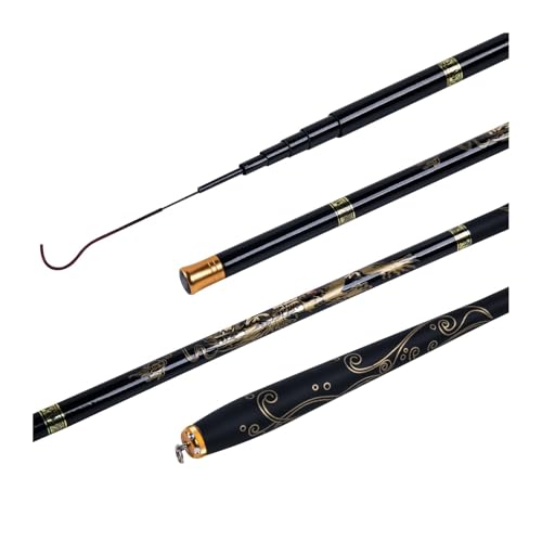 Karpfenrute,Forellenrute,Basic Fishing Rod 1,8 m-3,6 m Mini Angelrute Carbon Fiber Hand Pole Ultraleicht Stream Teleskop Süßwasser Angelrute for Karpfen Angeln(3.0m) von Skdvy