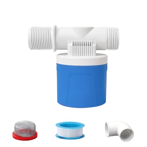 3/4 Zoll Schwimmerventil für Wassertank,Automatisches Schwimmerventil Wasserstandsregelventil mit Wellrohr Wasserhahn-Dichtungsband Filter für Fischteiche Pool Viehtränken Schwimmbädern (A) von Skeadex