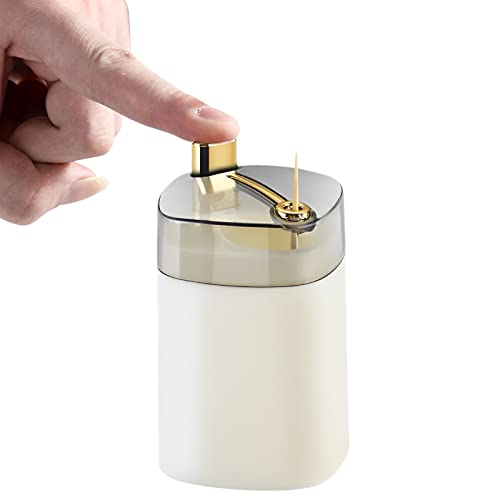 Automatischer Zahnstocherspender Zahnstocher Box Pop-Up Zahnstocherspender Toothpick Holder Dispenser Creative Zahnstocher Aufbewahrungsbox FüR Heim Tabelle,KüChe (Weiß) von Skeadex