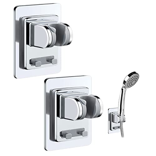 Duschkopfhalterung Ohne Bohren Duschhalterung Handbrause Halterung Verstellbar Brausehalter Saugnapf Wand Handbrause Halterung Universal Handbrause Halterung Bad Zubehör (C-2 Stück) von Skeadex