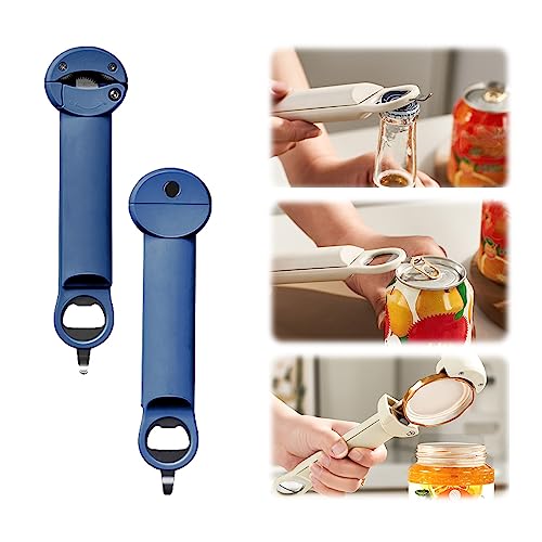 Glasöffner Deckelöffner Flaschenöffner für Senioren Glasöffner Greifer für Gläser oder Flaschen mit Ergonomischem Komfort Griff Glas Flaschenöffner für Senioren mit Arthritis (Blau-2 Stück) von Skeadex