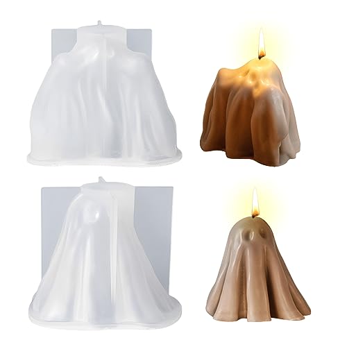 Halloween Deko Silikonform Kerzen Ghost Kerzen Formen Silikon 3D Geist Silikonform Halloween Ghost Silikonformen DIY Silikonform Kerzen Gießen Formen Kerzen Gießform für Basteln, Handwerk (A+B) von Skeadex