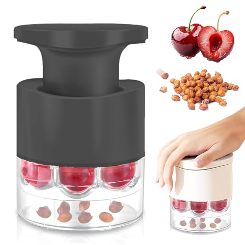 Kirschentkerner,Multifunktional Kirschentsteiner Manuell mit 7 Löchern,Tragbar Kirschkernentferner mit Auffangbehälter,Cherry Pitter Entsteiner Kirschen für Oliven Pflaume Schnelle Entkernung (B) von Skeadex