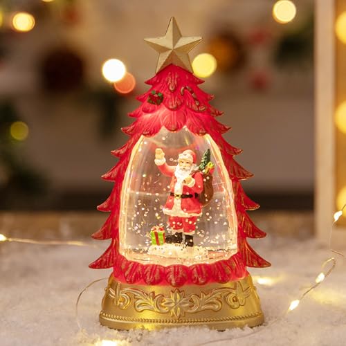 LED Weihnachten Deko Innen,Schneelaterne Weihnachten mit Licht Weihnachtslaterne mit Schneegestöber Schneekugel Weihnachten Batteriebetrieben Weihnachtsbaum Weihnachtslampe für Weihnachtsdeko (C) von Skeadex