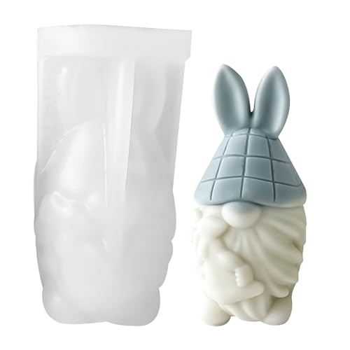 Silikonform Ostern, 3D Hase Ei Zwerge Silikonformen Gießformen, Ostern Wichtel Kerzeform Seifenform Epoxidharz Formen Hase Silikonform Für Sojawachs Kerzen, Seife, Gips, Ostergeschenke (B) von Skeadex