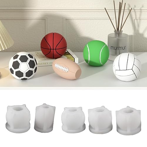 Silikonformen Gießformen, 5 Stück Silikonform Ball Kerzen Formen Silikon Gips zum Gießen Fußball Basketball Gießformen Silikon Sommer Kerzenformen Volleyball Baseball für Ballspiele Enthusiasten Silikonformen Gießformen, 5 Stück Silikonform Ball Kerzen Formen Silikon Gips zum Gießen Fußball Basketball Gießformen Silikon Sommer Kerzenformen Volleyball Baseball für Ballspiele Enthusiasten von Skeadex
