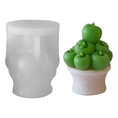 Silikonformen Gießformen Herbst, 3D Silikonform Kürbis Apfel Kerzen Formen Silikon Gießformen Silikon Herbst Kerzenformen zum Gießen Giessformen Kürbis mit Korb Silikonform Halloween (B) von Skeadex