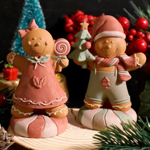 Silikonformen Gießformen Weihnachten, 2 Stück 3D Silikonform Lebkuchenmann Silikonform Weihnachten Gipsformen zum Gießen Gießformen Silikon Weihnachten Gießform Lebkuchenmann mit Weihnachtsbaum (A) von Skeadex