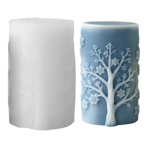 Silikonformen Gießformen Weihnachten, 3D Schneeflocken Baum Kerzen Formen Silikon Schneeflocke Silikonform Weihnachten Gießformen Silikon Weihnachten Kerzenformen zum Gießen Winter von Skeadex