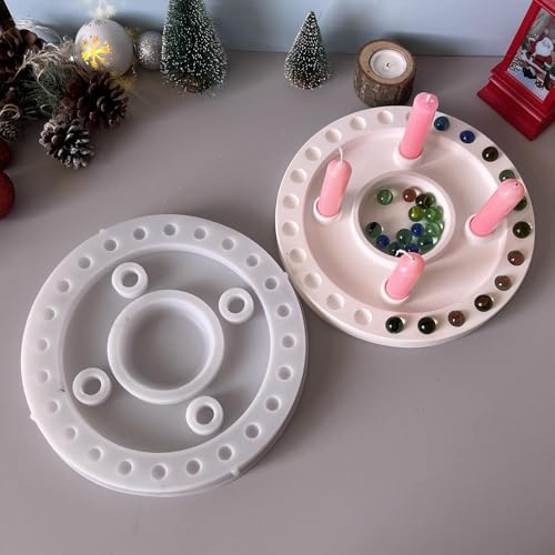 Silikonformen Gießformen Weihnachten, Silikonform Adventskalender Gießform Kerzenhalter Gießformen Silikon Weihnachten Gips zum Gießen Giessformen Countdown Kalender Silikonform Kerzenhalter (A) von Skeadex