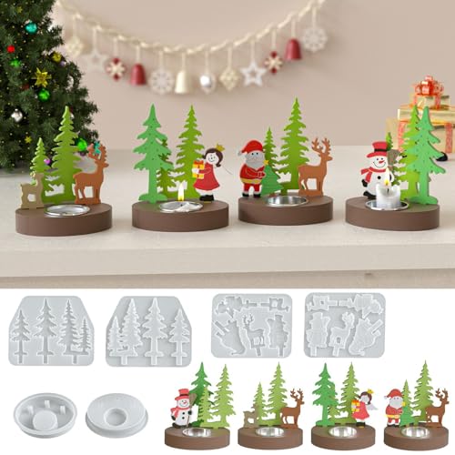 Silikonformen Gießformen Weihnachten, Silikonform Elch Engel Weihnachtsbaum Gießform Kerzenhalter Silikonform Weihnachten Gips Zum Gießen Schneemann Gießformen Silikon Weihnachten Kerzenhalter (B) von Skeadex