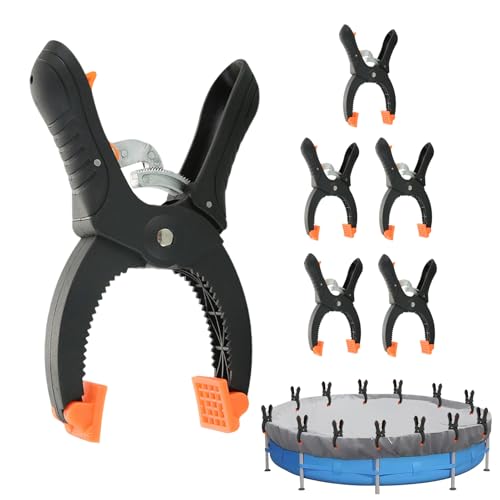 Skeadex 10 Stück Große Poolabdeckungsklammern, Plastik Poolklemmen für Aufstellpool mit Selbstverriegelnder Struktur, Rutschfeste Windschutz Clips für Große Poolabdeckungen (A*5pcs) von Skeadex