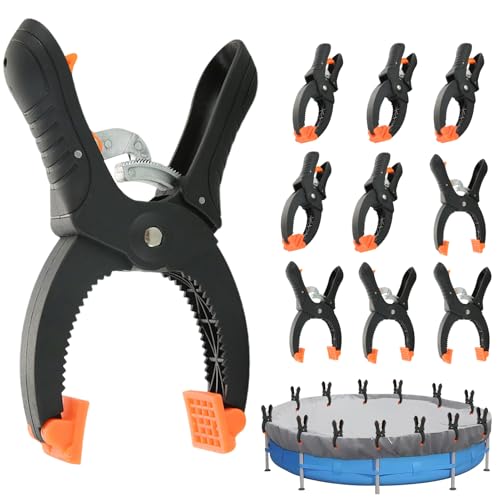 Skeadex 10 Stück Große Poolabdeckungsklammern, Plastik Poolklemmen für Aufstellpool mit Selbstverriegelnder Struktur, Rutschfeste Windschutz Clips für Große Poolabdeckungen (B*10pcs) von Skeadex