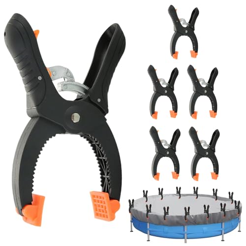 Skeadex 10 Stück Große Poolabdeckungsklammern, Plastik Poolklemmen für Aufstellpool mit Selbstverriegelnder Struktur, Rutschfeste Windschutz Clips für Große Poolabdeckungen (B*5pcs) von Skeadex