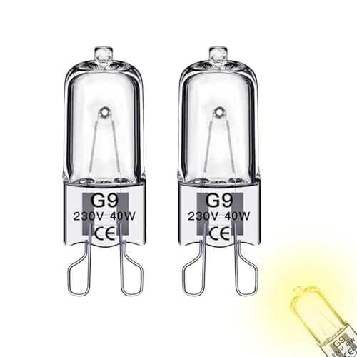 Skeadex 2 Stück G9 Backofenlampe 25W 230V, 2700K Warmweiß Glühbirne Backofen bis 300°C Hitzebeständiges, Oven Lampe für Backofen und Mikrowellen (2pcs) von Skeadex