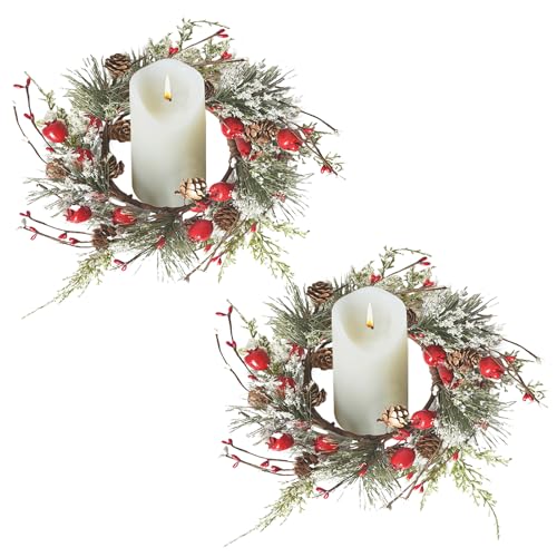 Skeadex Adventskranz Kerzen Weihnachten Tischdeko, 2 Stück Kerzenring Weihnachten, Künstliche Weihnachtskranz Kerzenkranz für Stabkerzen, Kerzenkranz Tannenkranz für Weihnachten Tisch Dekoration (D) Skeadex Adventskranz Kerzen Weihnachten Tischdeko, 2 Stück Kerzenring Weihnachten, Künstliche Weihnachtskranz Kerzenkranz für Stabkerzen, Kerzenkranz Tannenkranz für Weihnachten Tisch Dekoration (D) von Skeadex