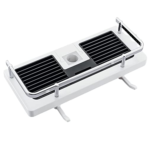 Skeadex Duschablage Kein Bohren Duschregal Badezimmer Organizer Aufbewahrungsregal Organizer Multifunktions Duschstange Duschkorb Duschstangenhalter für Badezimmer Duschstange (Weiß-Universalmodell) von Skeadex
