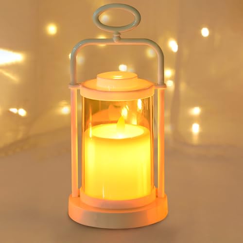 Skeadex Elektrische Laterne Wasserdicht, Flammenlose LED Kerze mit Griff, Flackernde Flamme, Batteriebetriebene Kerze, Weiß Skeadex Elektrische Laterne Wasserdicht, Flammenlose LED Kerze mit Griff, Flackernde Flamme, Batteriebetriebene Kerze, Weiß von Skeadex