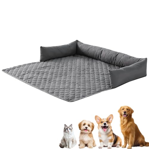 Skeadex Hundebett Kühlmatte, Waschbar Kühlmatte für Hunde Katzen, Rutschfest Kühldecke Hund, Hundekühlmatte Selbstkühlend für Große Mittelgroße Kleine Hunde Katzen Indoor Outdoor Use (Grey（75*75cm）) von Skeadex