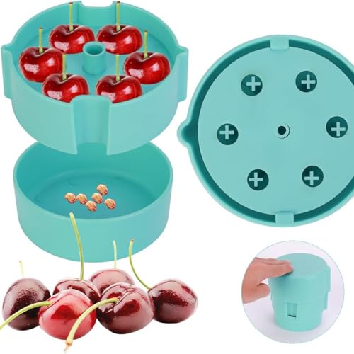 Skeadex Kirschentsteiner Manuell, Kirschkernentferner mit Auffangbehälter, Kirschentsteiner Entsteiner Kirschen,Tragbar EntfernerKirschenentsteiner Cherry Pitter für Kirschen Oliven Pflaume (A) von Skeadex