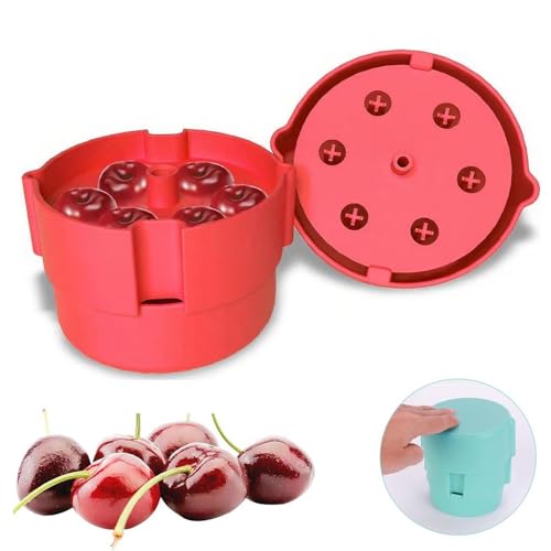 Skeadex Kirschentsteiner Manuell, Kirschkernentferner mit Auffangbehälter, Kirschentsteiner Entsteiner Kirschen,Tragbar EntfernerKirschenentsteiner Cherry Pitter für Kirschen Oliven Pflaume (B) von Skeadex