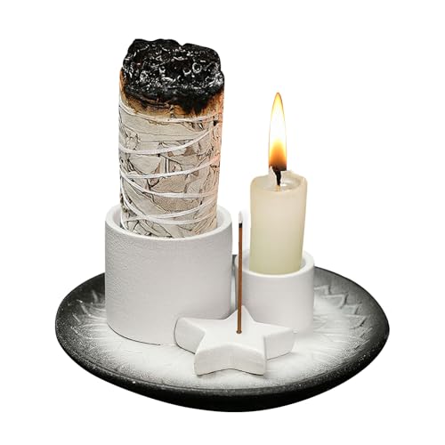 Skeadex Räucherstäbchenhalter, 4 in 1 Multi-Functional Räucherstäbchen Halter, Keramik Räucherkerzen Halter Sage Burner, Palo Santo Halter Räucherschale Kerzenständer für Meditation YOG (Weiß) Skeadex Räucherstäbchenhalter, 4 in 1 Multi-Functional Räucherstäbchen Halter, Keramik Räucherkerzen Halter Sage Burner, Palo Santo Halter Räucherschale Kerzenständer für Meditation YOG (Weiß) von Skeadex