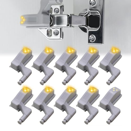 Skeadex Scharnier LED Licht, 10 Stück Scharnier LED Sensor Licht, Warmweiß/Kaltweiß, 3 LED-Kugeln, Grau, 8 x 6 x 3 cm, für Innenschaniere, Küche Skeadex Scharnier LED Licht, 10 Stück Scharnier LED Sensor Licht, Warmweiß/Kaltweiß, 3 LED-Kugeln, Grau, 8 x 6 x 3 cm, für Innenschaniere, Küche von Skeadex