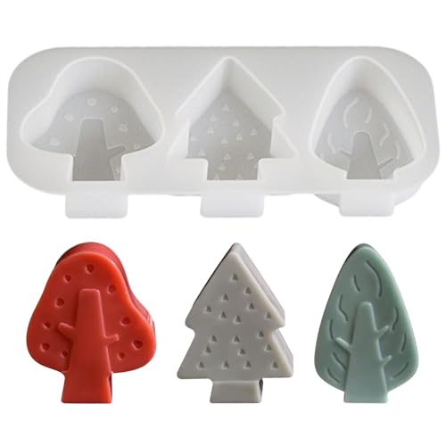 Skeadex Silikonformen Gießformen Baum, 3er Silikonform Baum Kerzen Formen Silikon Gießformen Silikon Weihnachten Giessformen Silikonform Weihnachten Kerzenformen zum Gießen (B) von Skeadex