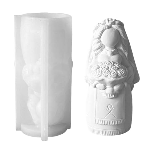 Skeadex Silikonformen Gießformen Engel, 3D Silikonform Engel Mit Blumen Gießformen Silikon Frühling Gips zum Gießen Engel Gießform Engel Silikon Gießform Weihnachten Sommer für DIY (A) von Skeadex