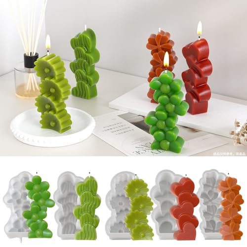 Skeadex Silikonformen Gießformen Frühling, Silikonform Blumen Herz Kerzenformen Silikon Blume Gießformen Silikon Frühling Kerzenformen zum Gießen Blumen & Herz Kerzen Silikonformen Frühling von Skeadex