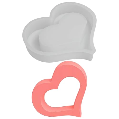 Skeadex Silikonformen Gießformen Herz, 3er Silikonform Herzen Gießform Herz Gießformen Silikon Herzen Gips zum Gießen Herzform Silikon Silikonformen Weihnachten für DIY Kerzen Gips (C) von Skeadex